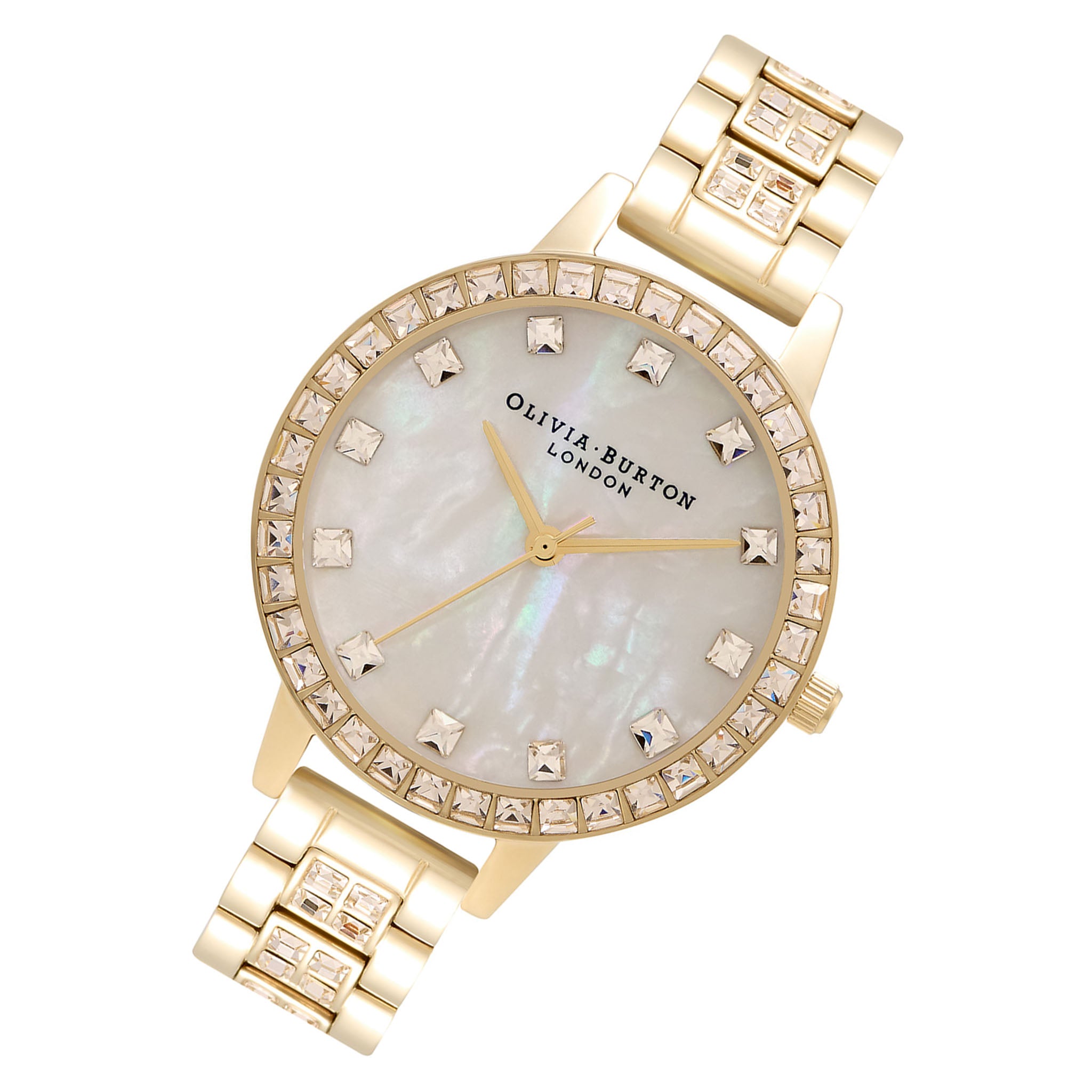 Olivia Burton Treasure Gold Steel Nude Mother Of Pearl & Stone Dial Women's Watch - OB16MOP33