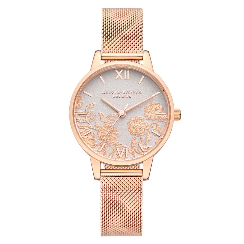 Olivia Burton Lace  ose Gold Mesh Ladies Watch - OB16MV100