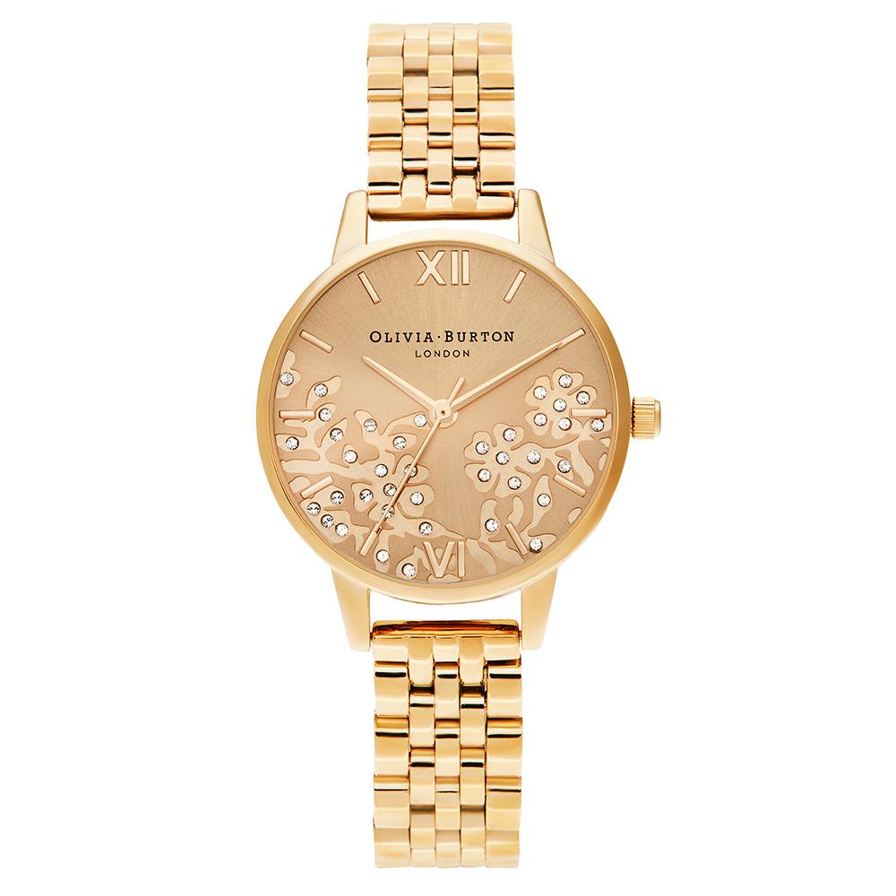 Olivia Burton Bejewelled Lace Gold Steel Ladies Watch - OB16MV105