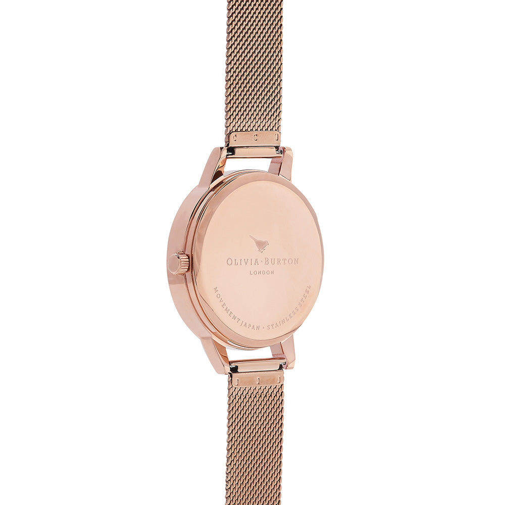 Olivia Burton Watercolour Florals Rose Gold Mesh Ladies Watch - OB16PP39
