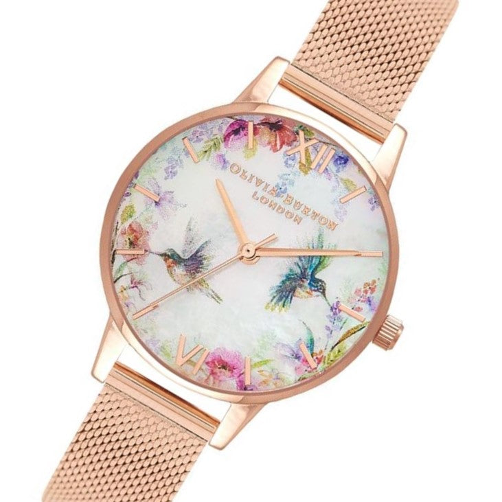 Olivia Burton Painterly Prints Pink & Rose Gold Ladies Watch - OB16PP49