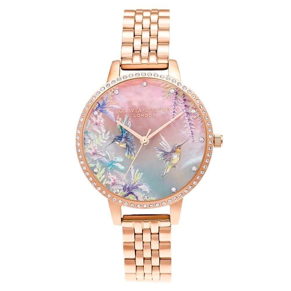 Olivia Burton Painterly Prints Rose Gold Steel Women's Watch - OB16PP60