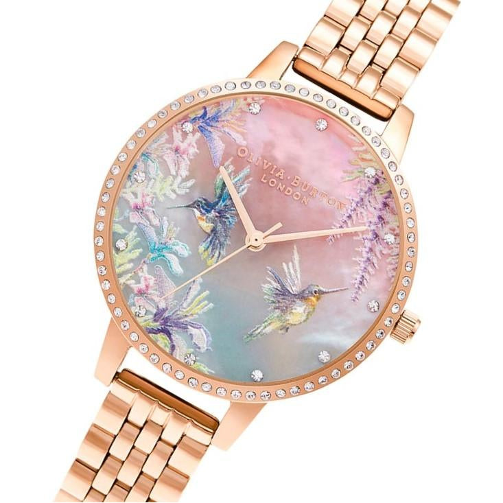 Olivia Burton Painterly Prints Rose Gold Steel Women's Watch - OB16PP60