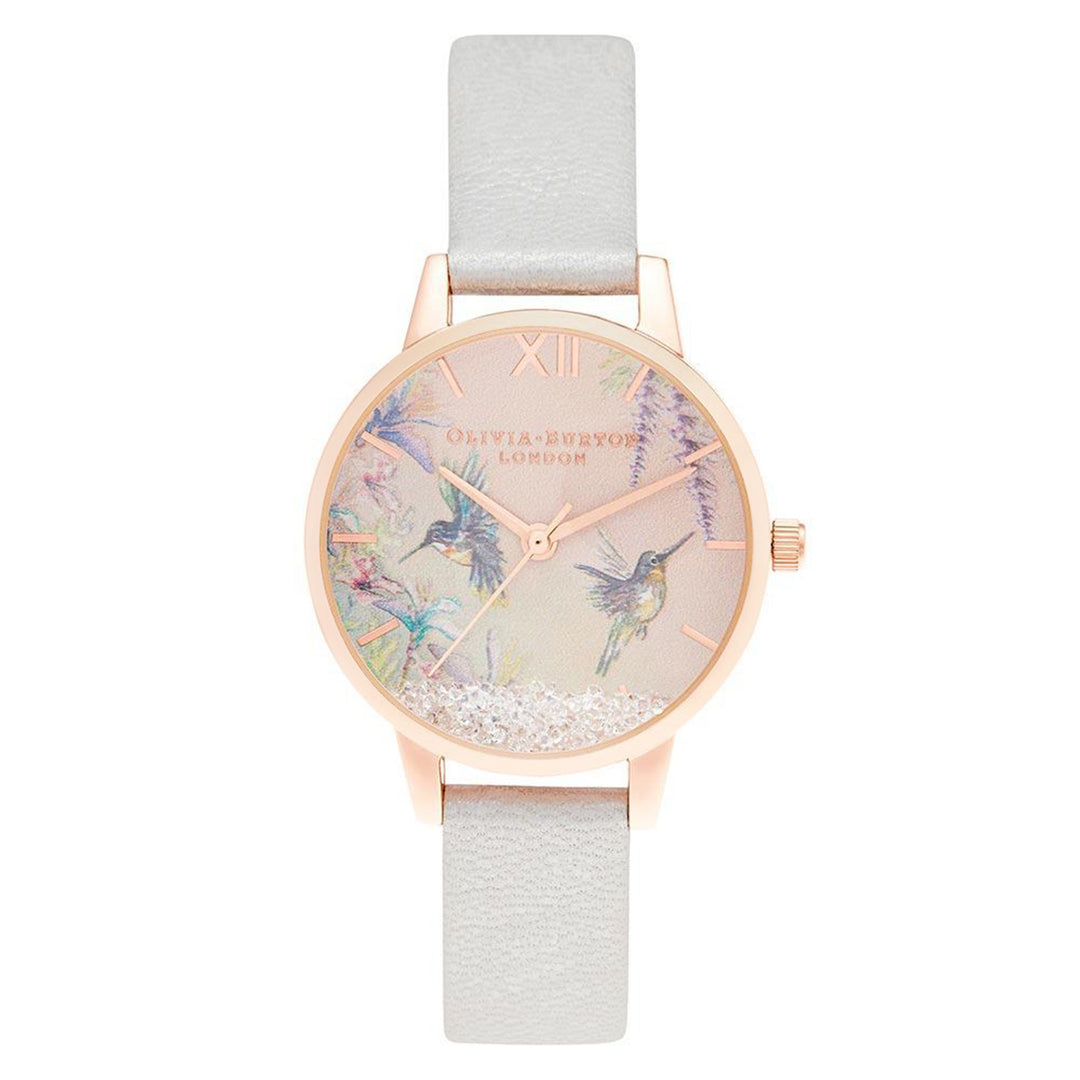 Olivia Burton Painterly Prints Shimmer Pearl Leather Women's Watch - OB16PP61