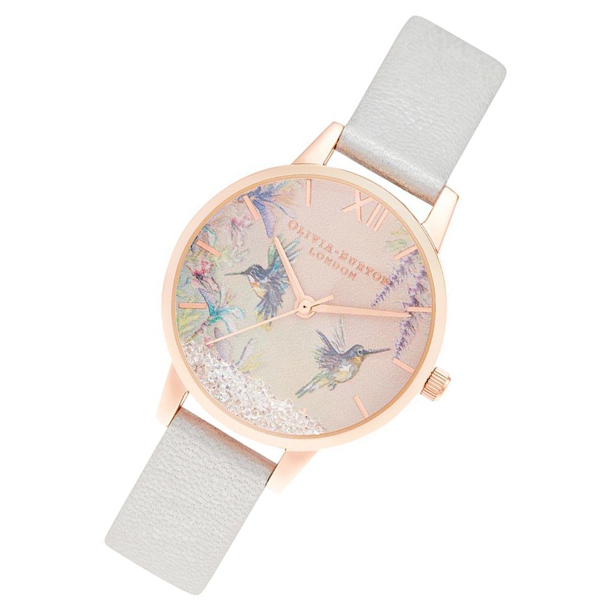 Olivia Burton Painterly Prints Shimmer Pearl Leather Women's Watch - OB16PP61