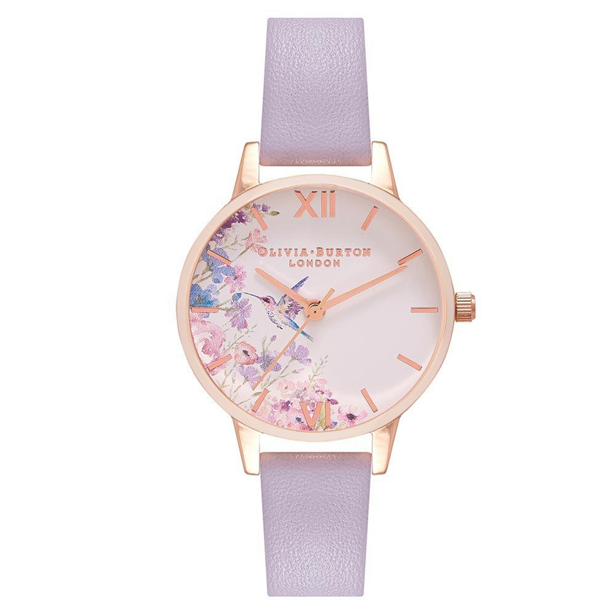 Olivia Burton Midi Hummingbirds Parma Violet Leather Women's Watch - OB16PP72