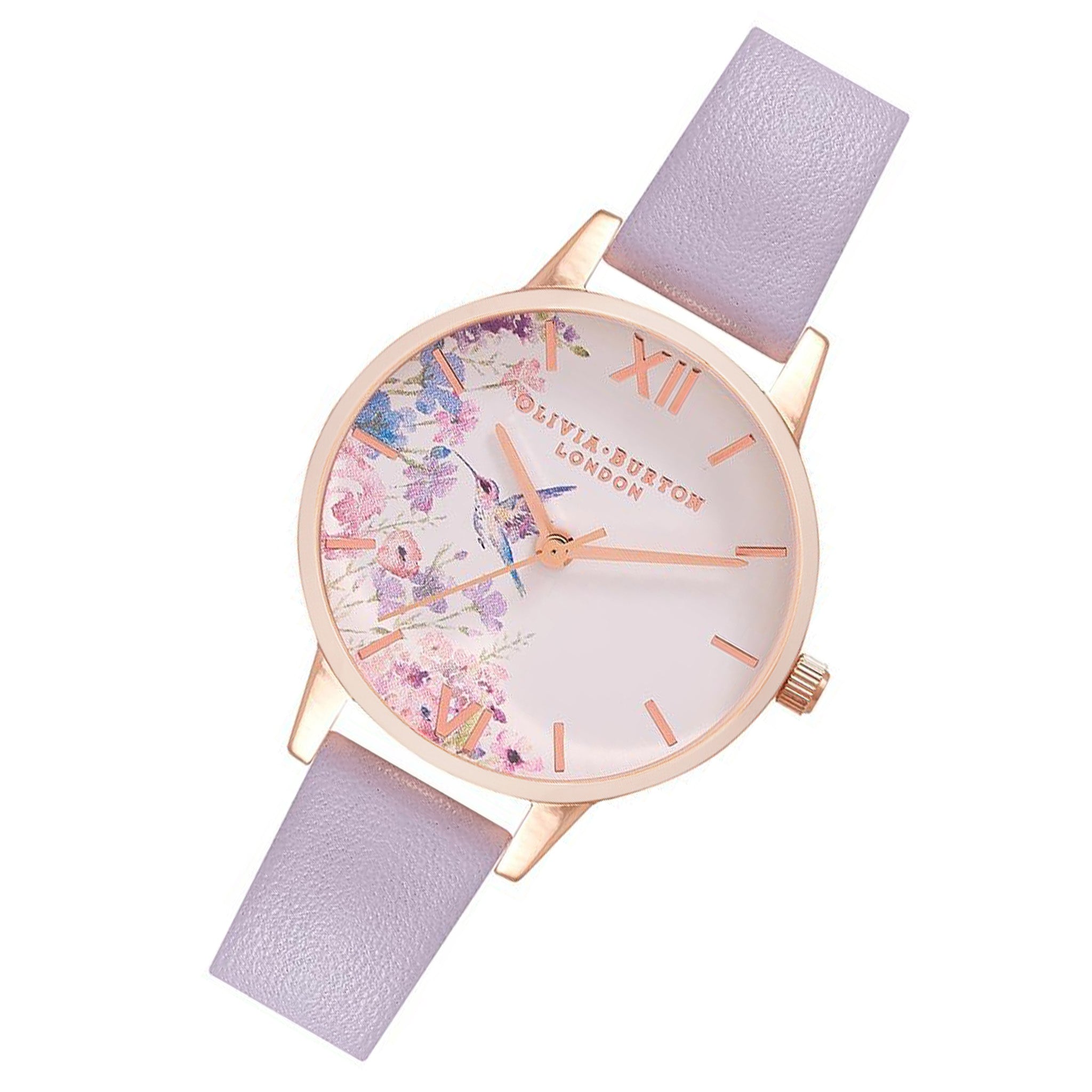 Olivia Burton Midi Hummingbirds Parma Violet Leather Women's Watch - OB16PP72