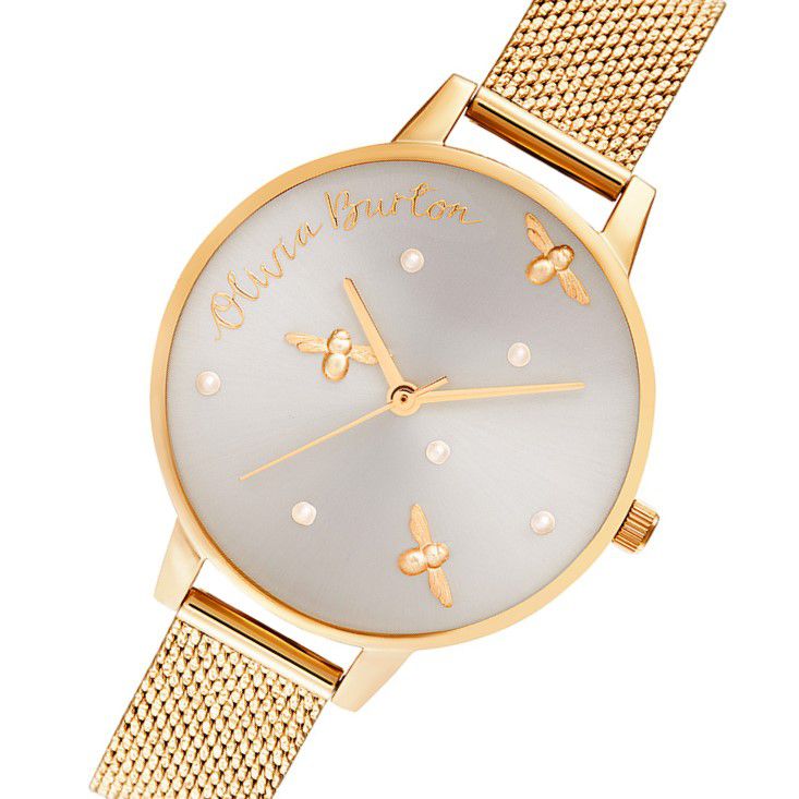 Olivia Burton Pearly Queen Gold Mesh Ladies Watch - OB16PQ06