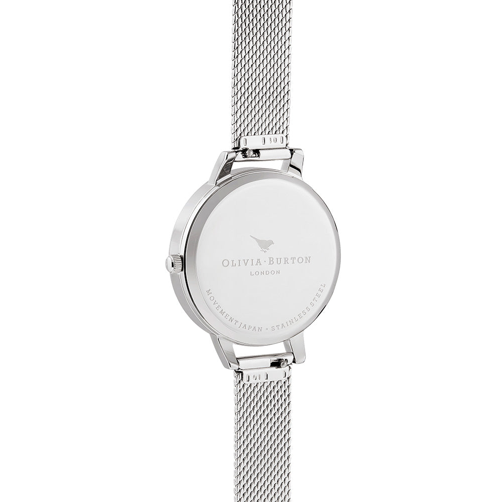 Olivia Burton Rainbow Bee Silver Mesh Ladies Watch - OB16RB10