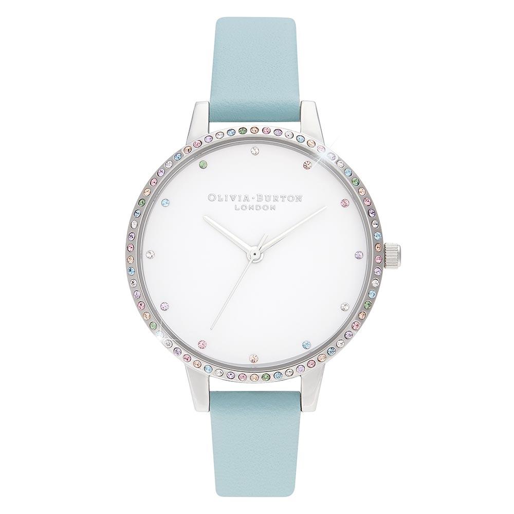 Olivia Burton Rainbow Bezel, Turquoise & Silver Ladies Watch - OB16RB19