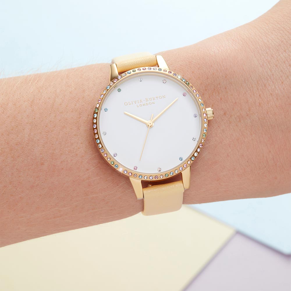 Olivia Burton Rainbow Bezel, Sunshine & Gold Ladies Watch - OB16RB20