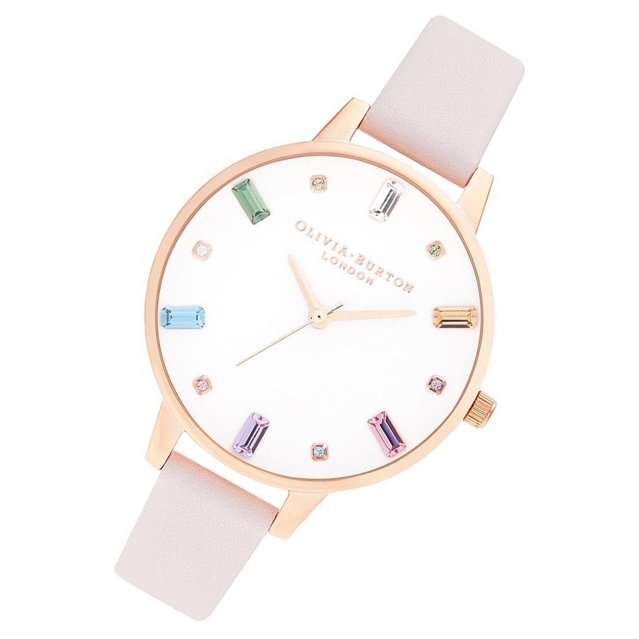 Olivia Burton Rainbow Blossom Leather White Dial Women's Watch - OB16RB22