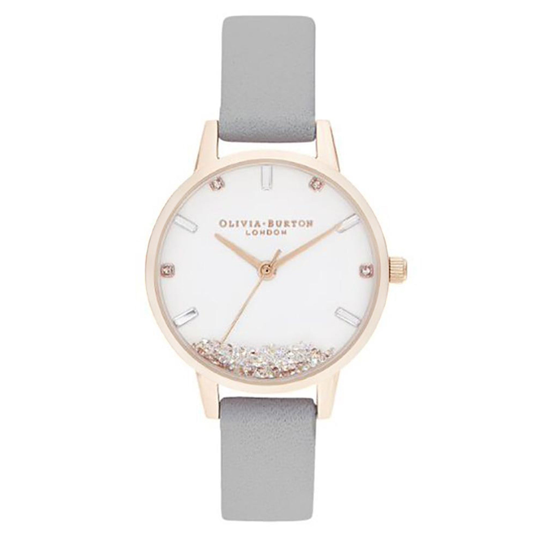 Olivia Burton Grey Leather Women's Watch - OB16SG08