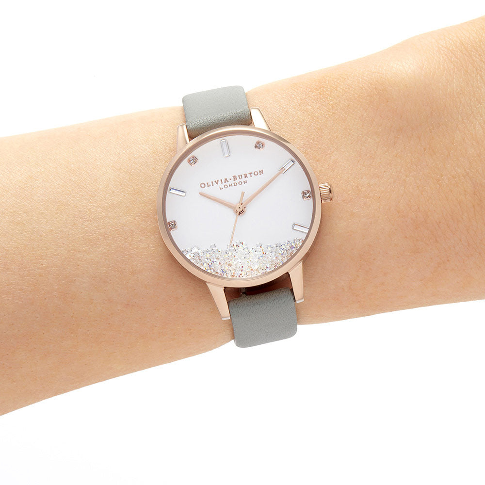 Olivia Burton Grey Leather Women's Watch - OB16SG08