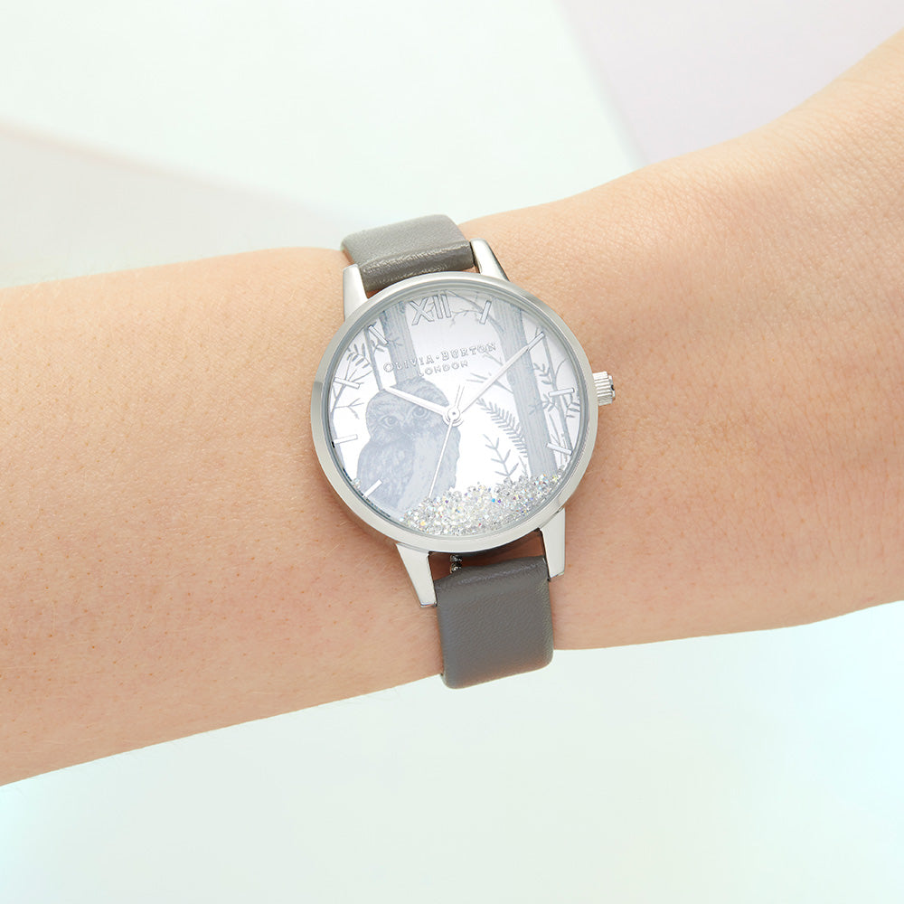 Olivia Burton Snow Globe London Grey Ladies Watch - OB16SG10