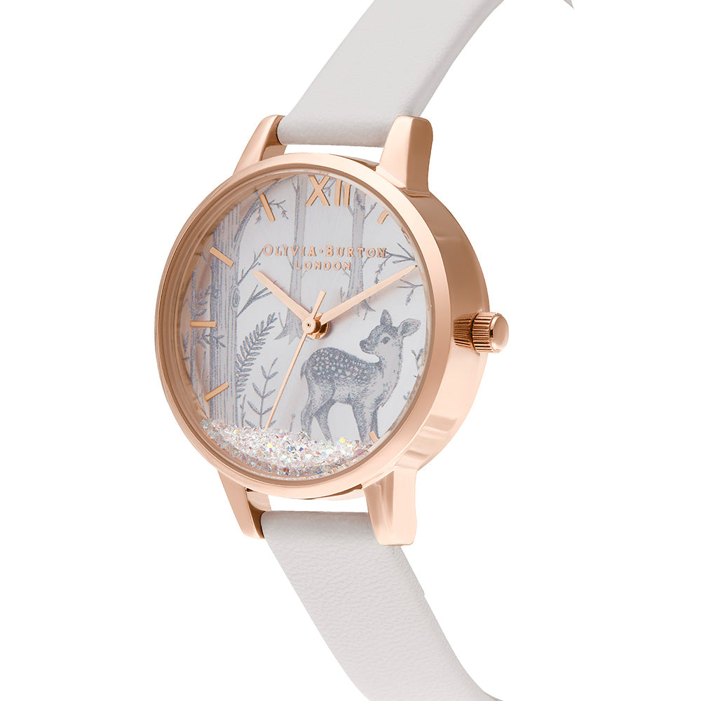 Olivia Burton Snow Globe Blush Leather Ladies Watch - OB16SG11