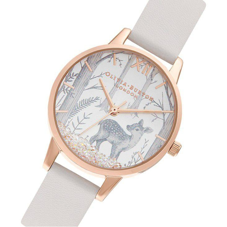 Olivia Burton Snow Globe Blush Leather Ladies Watch - OB16SG11
