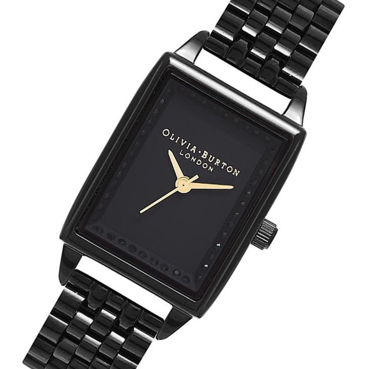 Olivia Burton Classic Sparkle Tank Gloss Black Bracelet Women's Watch - OB16SS35