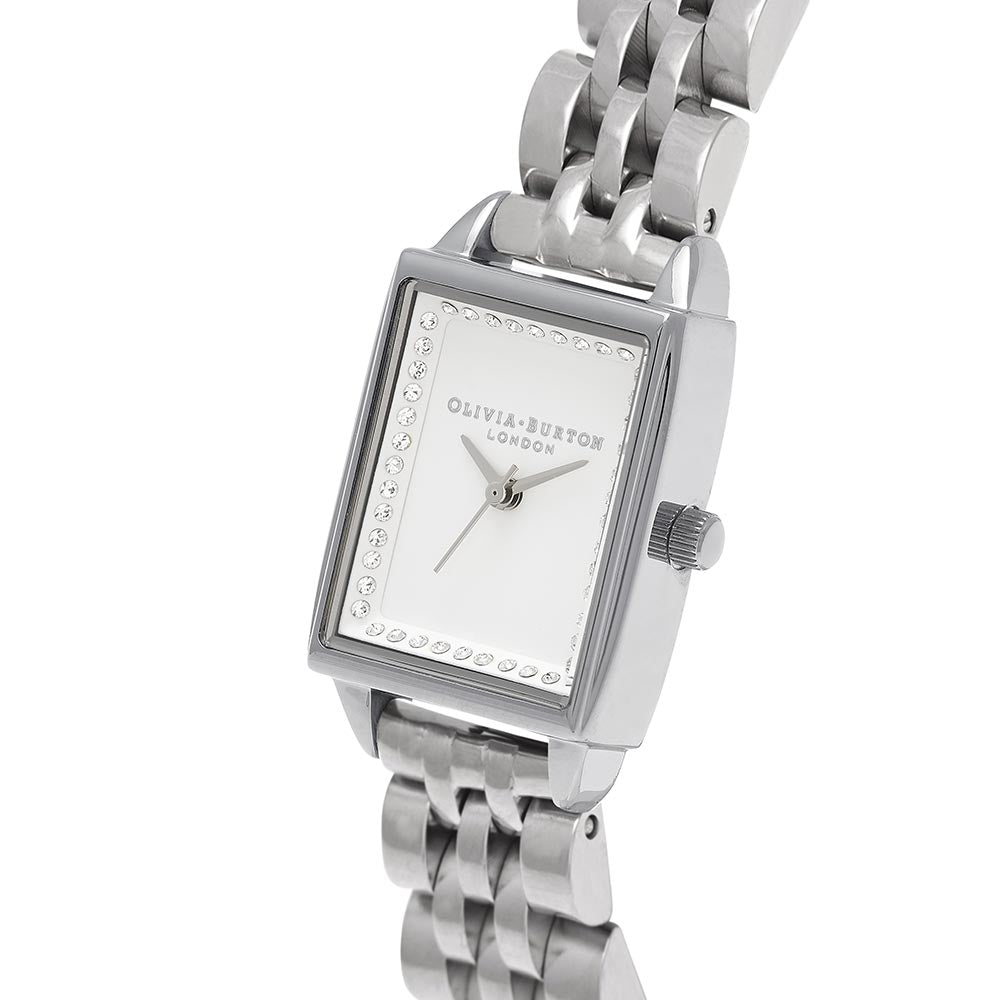 Olivia Burton Classic Sparkle Tank Silver Bracelet Women's Watch - OB16SS38