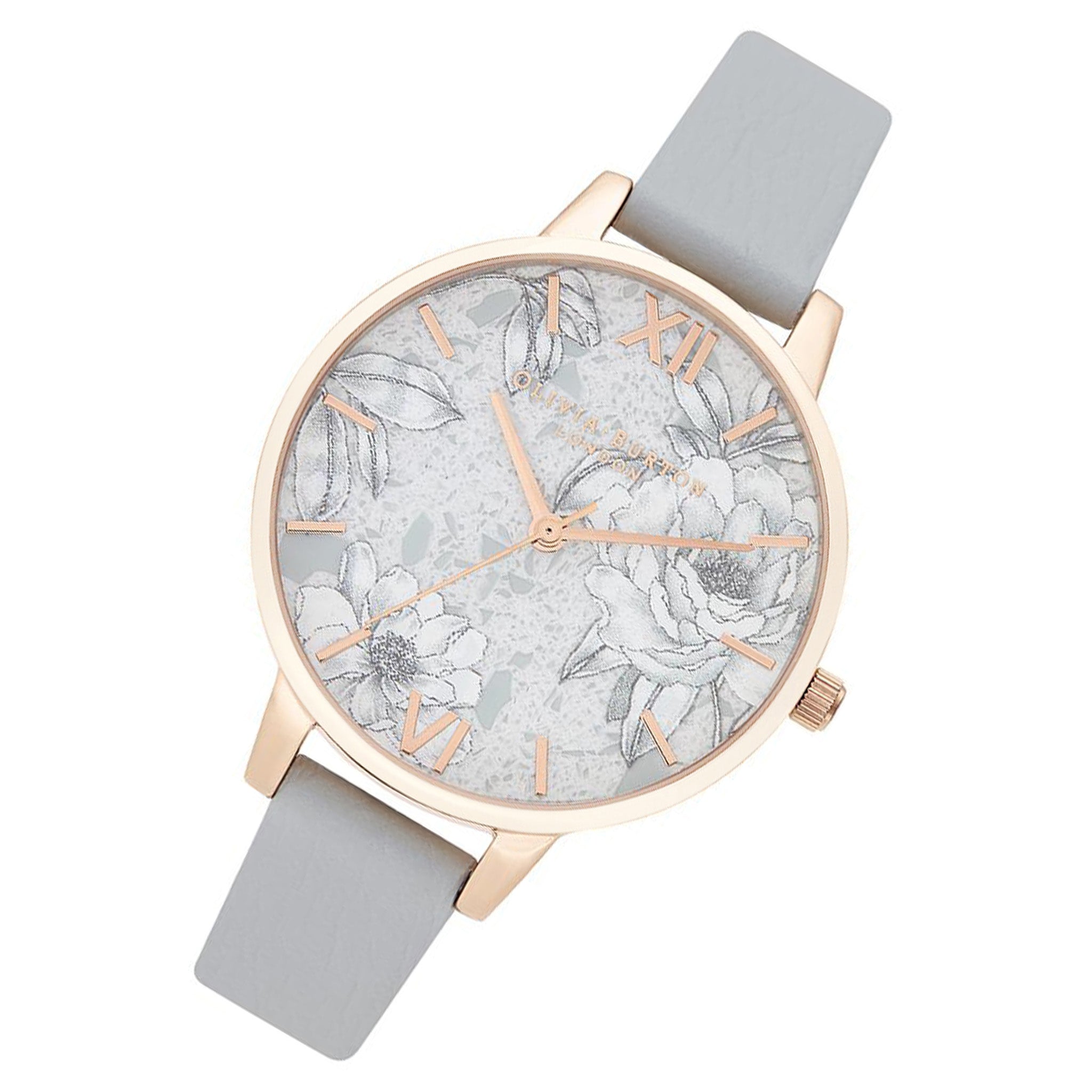 Olivia Burton Terrazzo Florals Eco Light Grey Vegan Band Women's Watch - OB16TZ01