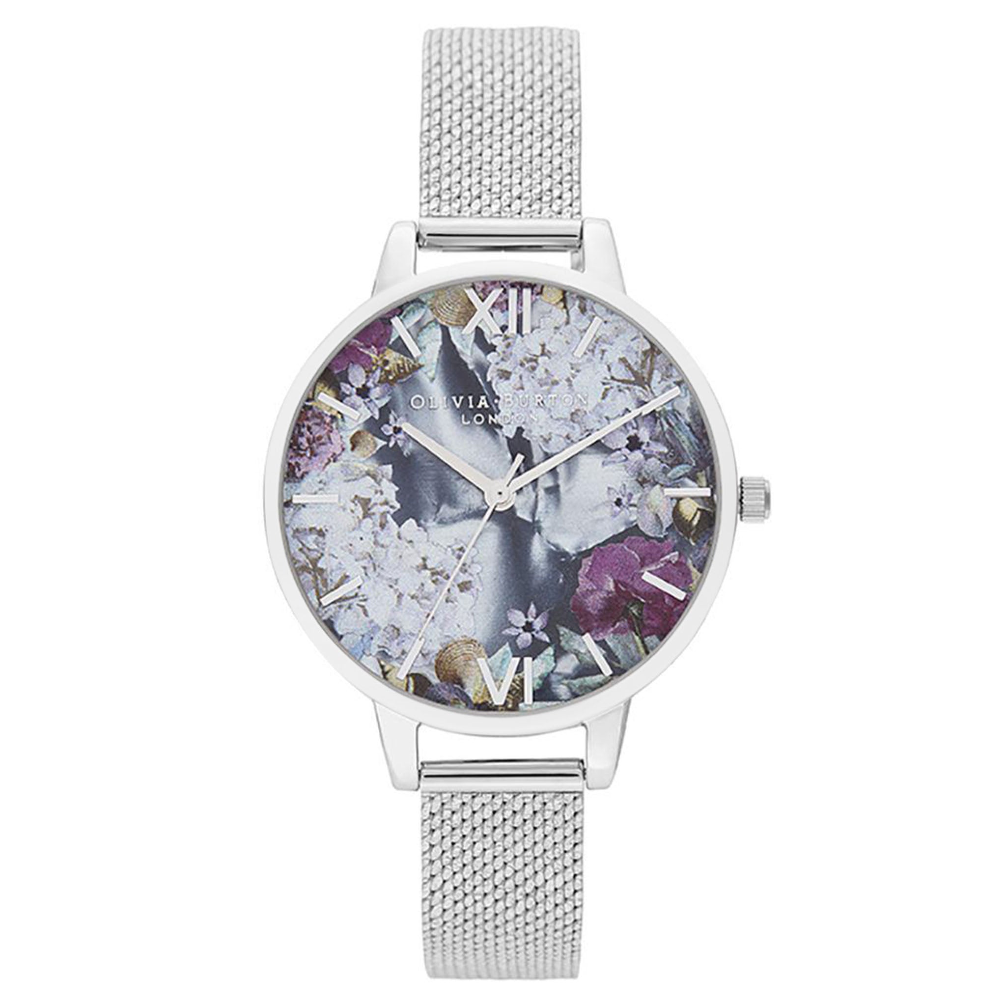 Olivia Burton Under The Sea Silver Mesh Floral Dial Women s Watch OB The Watch Factory Australia