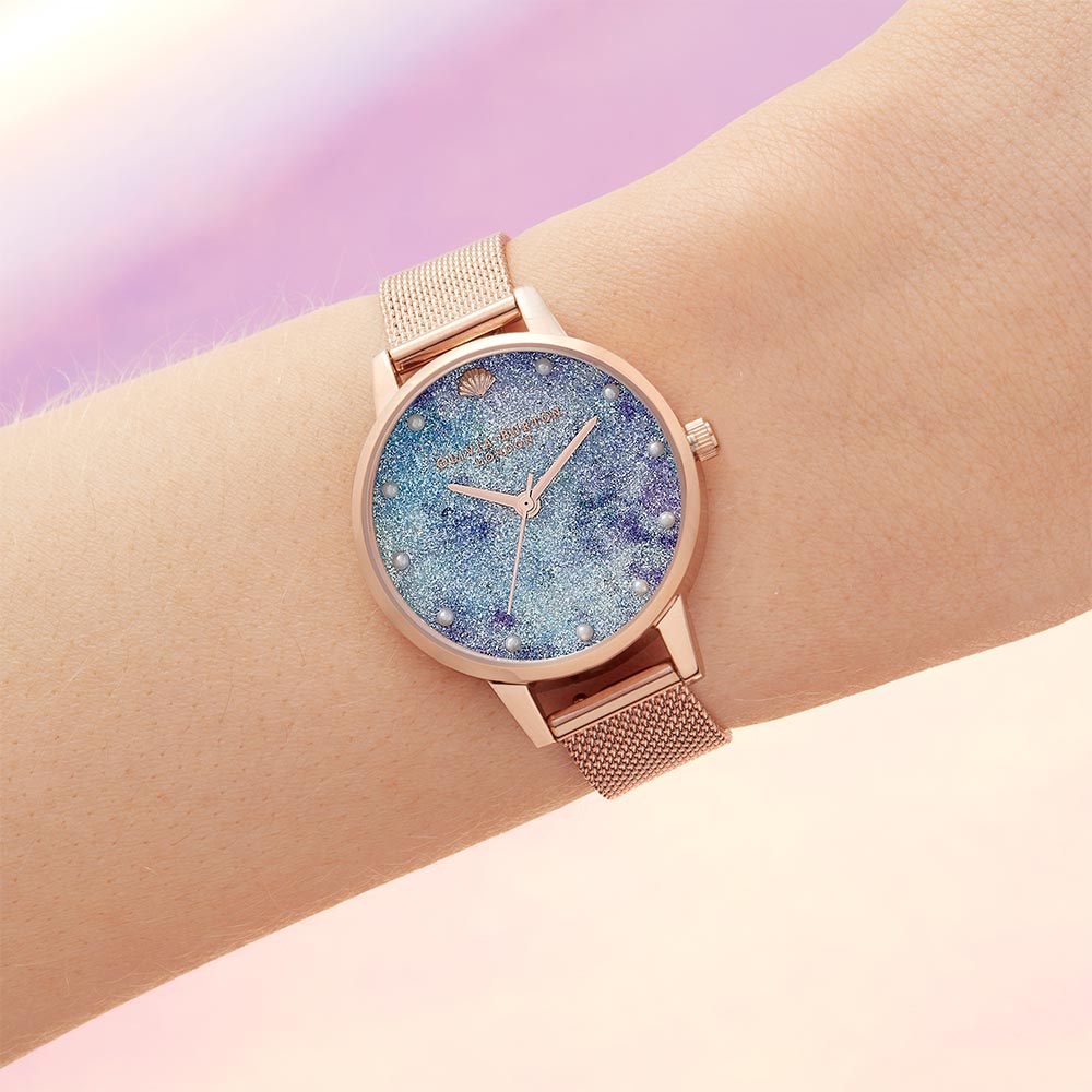 Olivia Burton Under The Sea Rose Gold Mesh Women's Watch - OB16US44