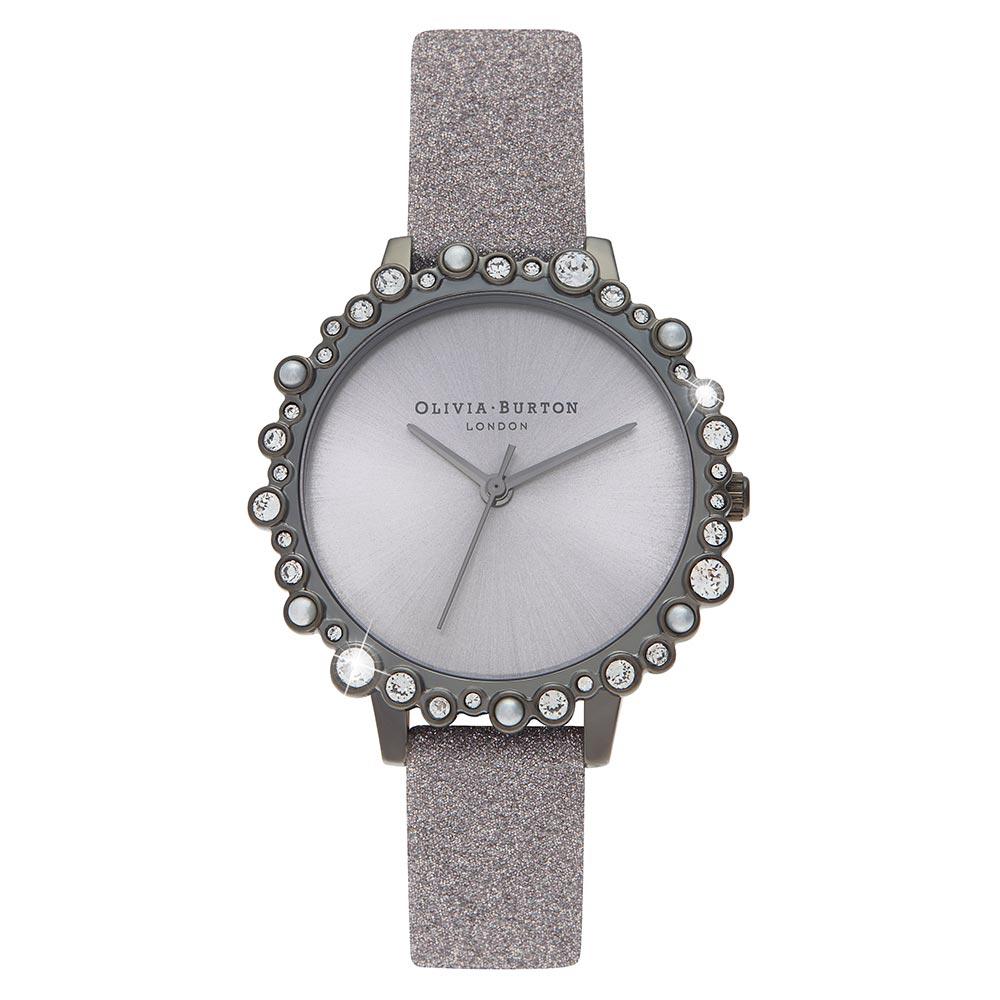 Olivia Burton Bubble Case Lilac Glitter Leather Women's Watch - OB16US51