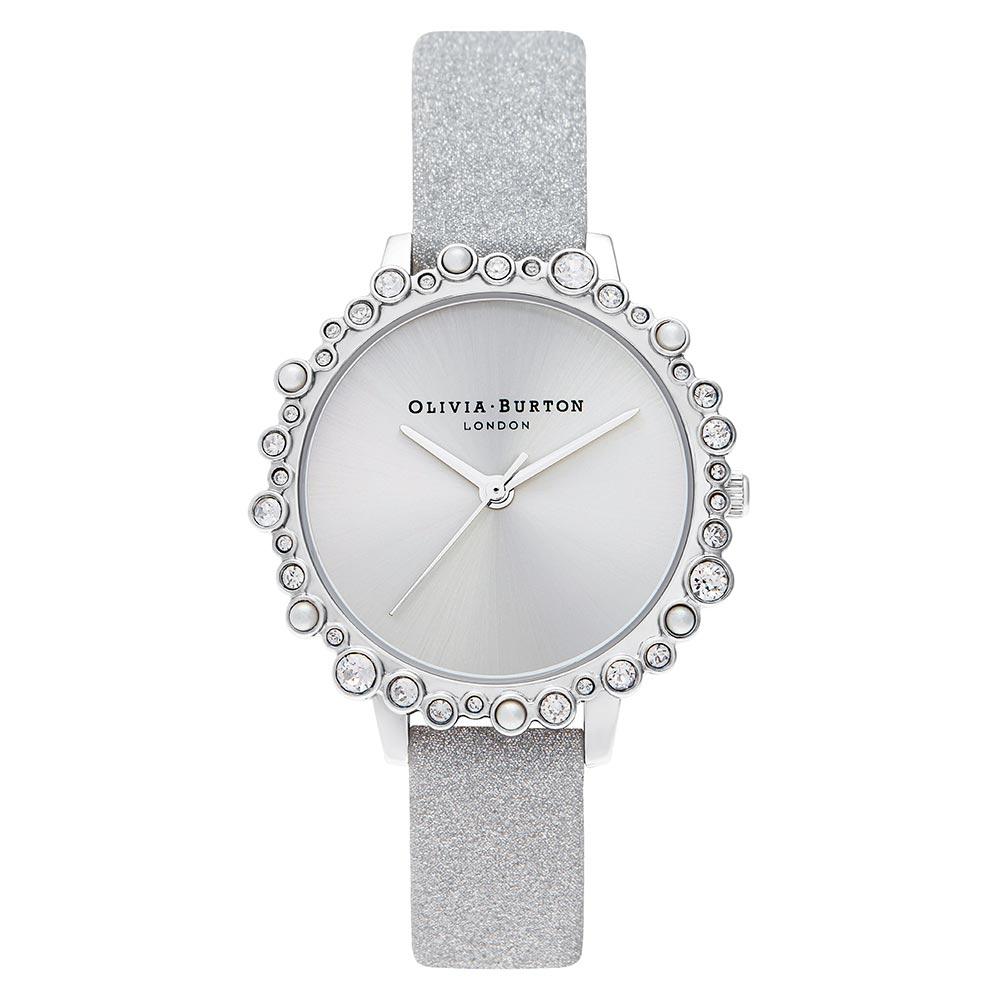 Olivia Burton Bubble Case Midi Dial Grey Glitter Strap Women's Watch - OB16US52