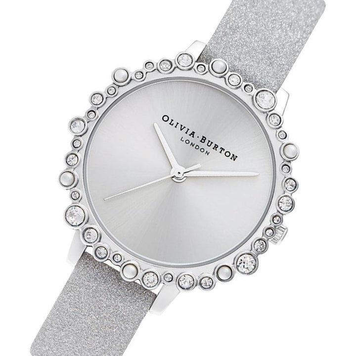 Olivia Burton Bubble Case Midi Dial Grey Glitter Strap Women's Watch - OB16US52