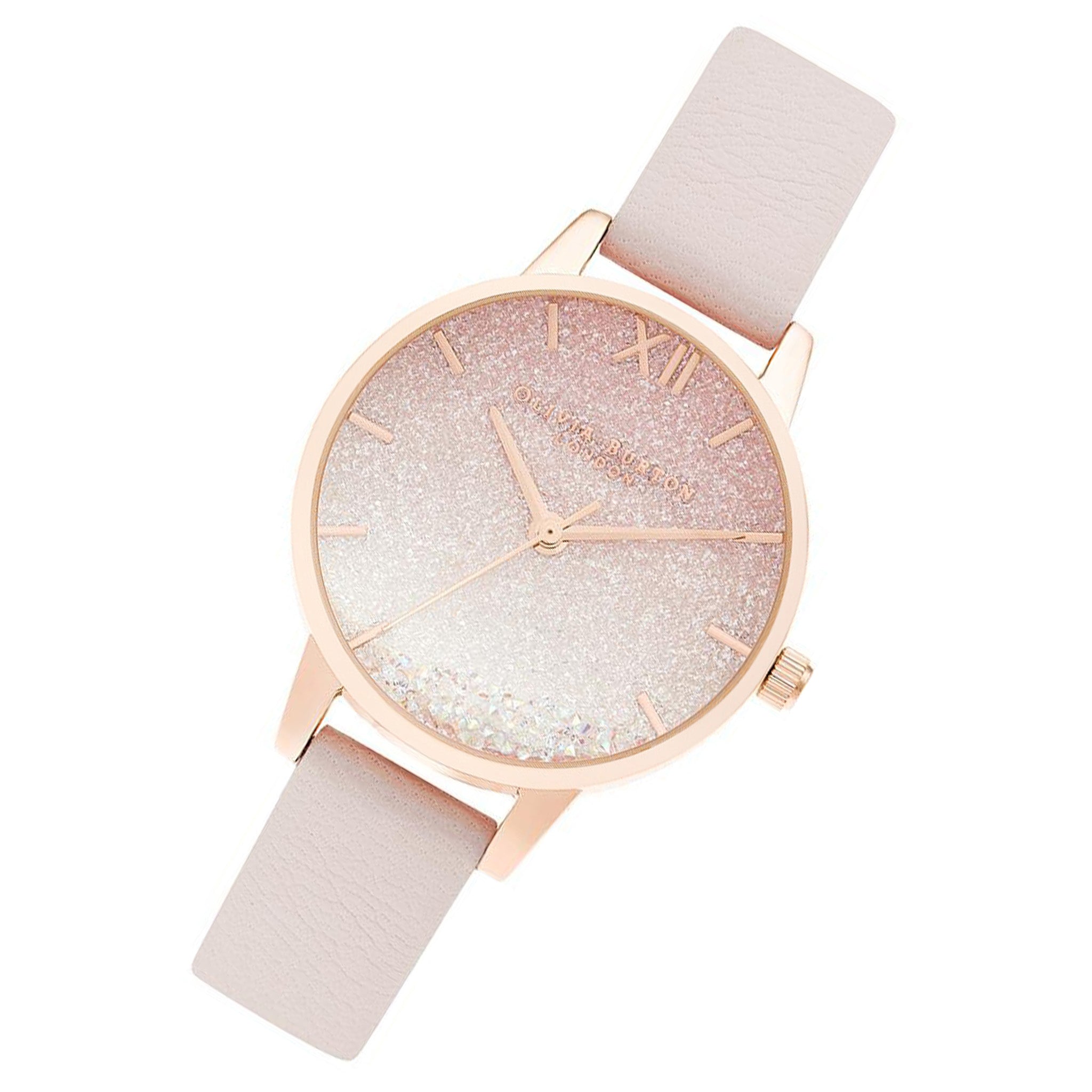 Olivia Burton Sunrise Wishing Wave Midi Pearl Pink Leather Women's Watch - OB16US57