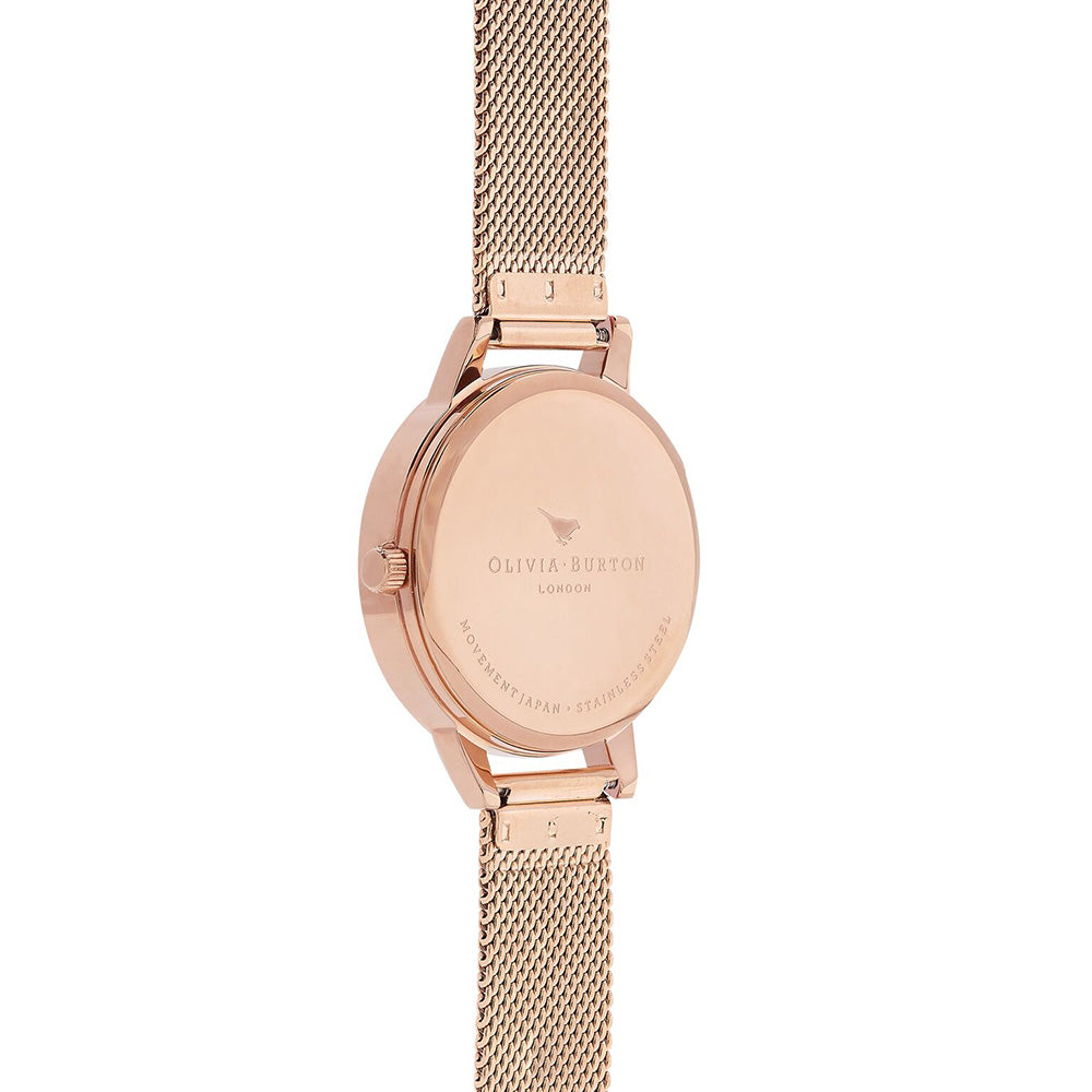 Olivia Burton Rose Gold Mesh Women's Watch - OB16VM11
