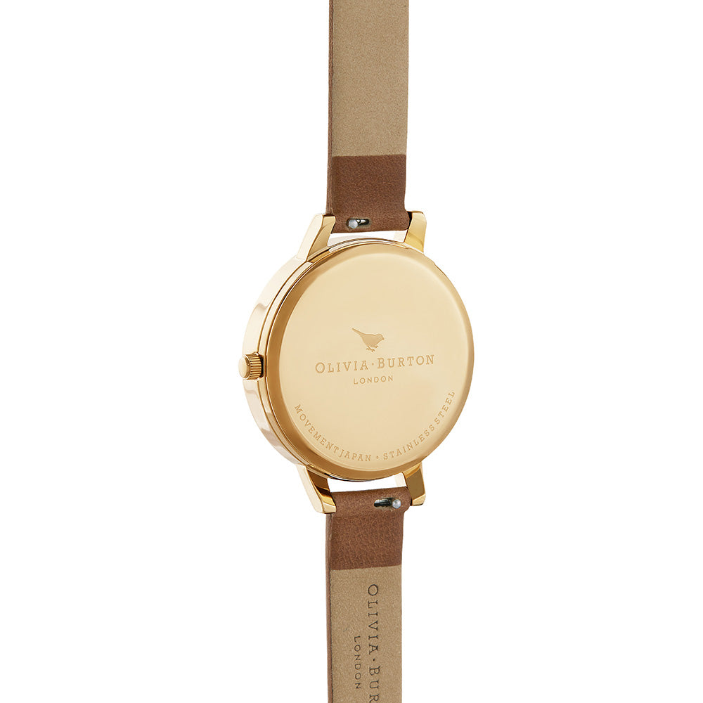 Olivia Burton Abstract Florals Honey Tan Leather Ladies Watch