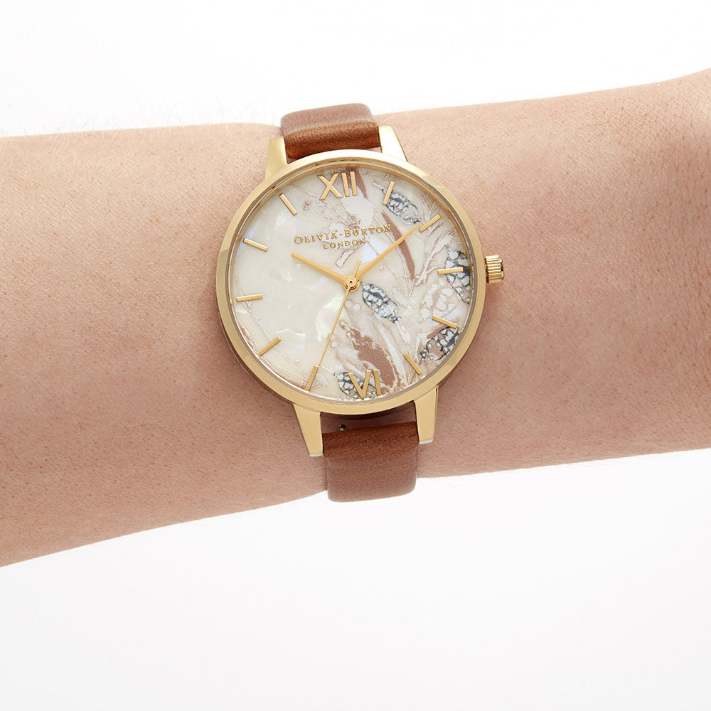 Olivia burton store tan watch