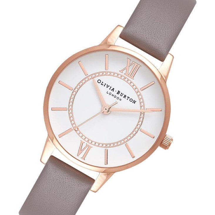 Olivia Burton Wonderland London Grey Leather Ladies Watch - OB16WD63