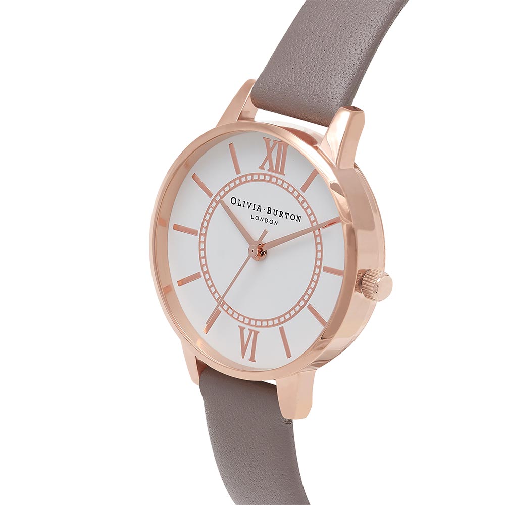 Olivia Burton Wonderland London Grey Leather Ladies Watch - OB16WD63