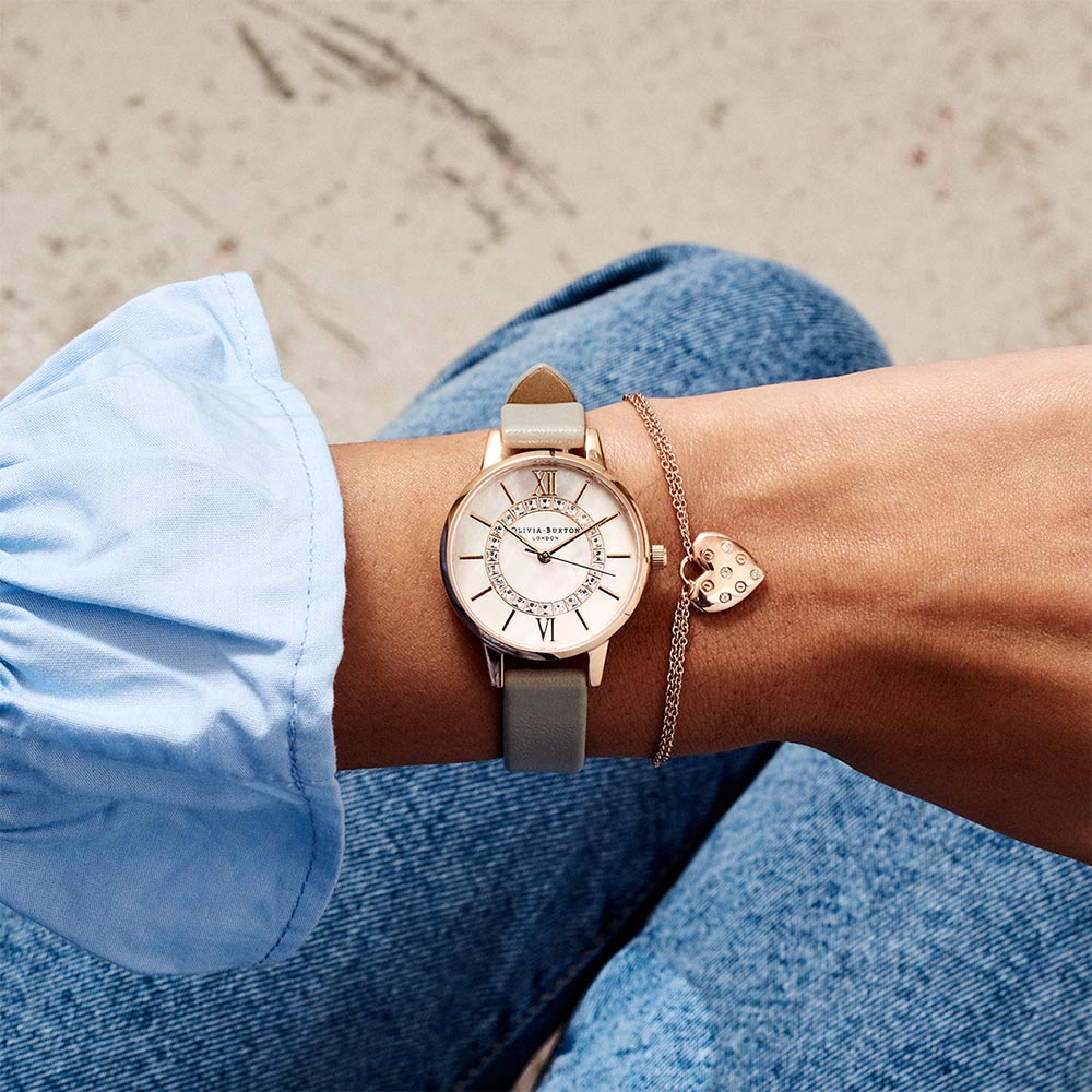 Olivia Burton Sparkle Wonderland Midi Grey & Rose Gold