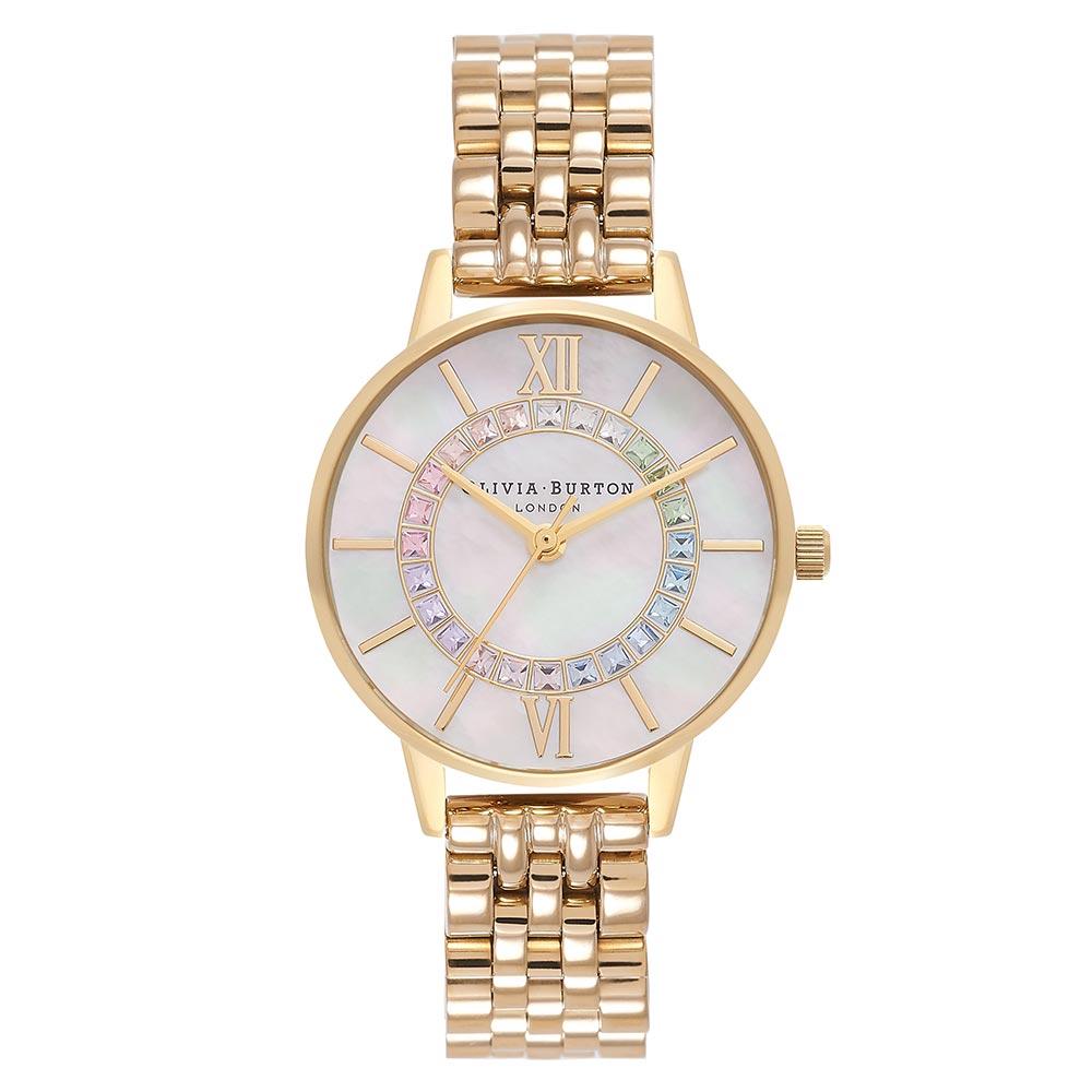 Olivia Burton Rainbow Sparkle Wonderland Gold Bracelet Women's Watch - OB16WD97