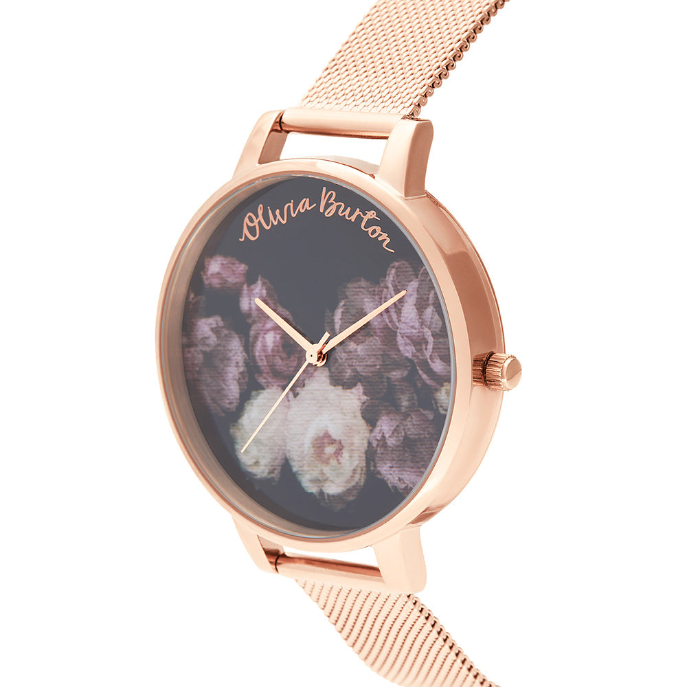 Olivia Burton Fine Art Rose Gold Mesh Women's Watch - OB16WG22