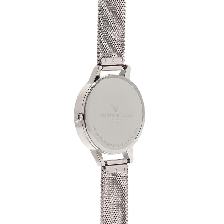 Olivia Burton Signature Silver Mesh White and Floral Dial Women's Watch - OB16WG30