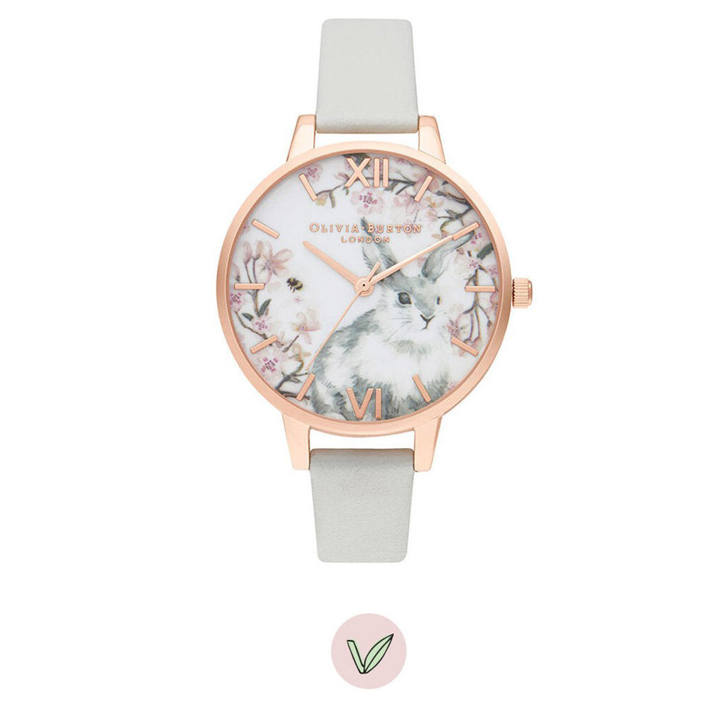 Olivia Burton Bunny Demi Vegan Grey & Rose Gold Ladies Watch - OB16WL72