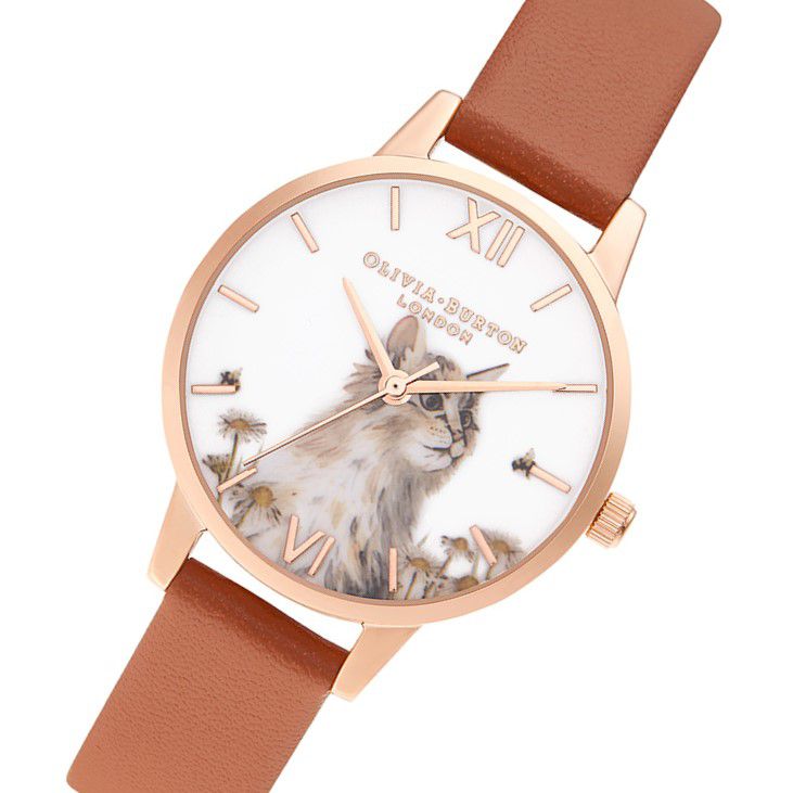 Olivia Burton Illustrated Animals Honey Tan Leather Ladies Watch - OB16WL87