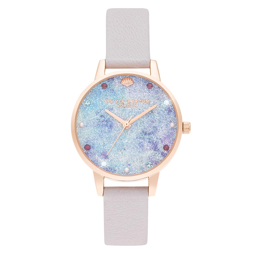 Olivia Burton Under The Sea Pearl Lilac Leather Gift Set Women's Watch - OBGSET142