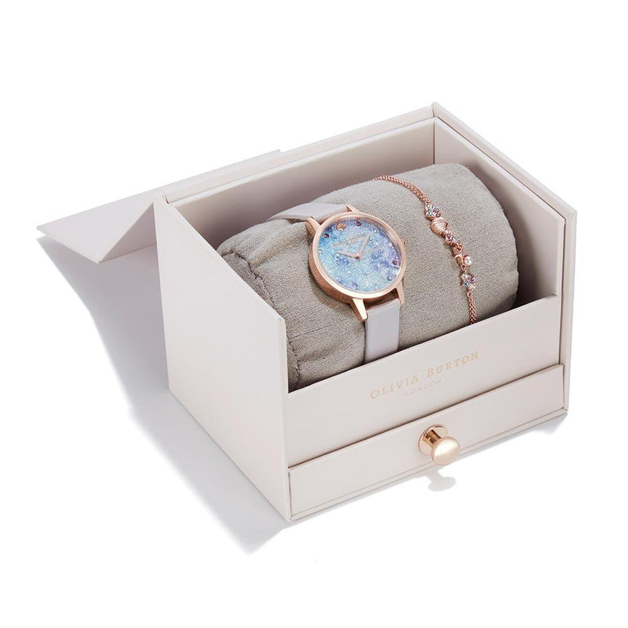 Olivia Burton Under The Sea Pearl Lilac Leather Gift Set Women's Watch - OBGSET142