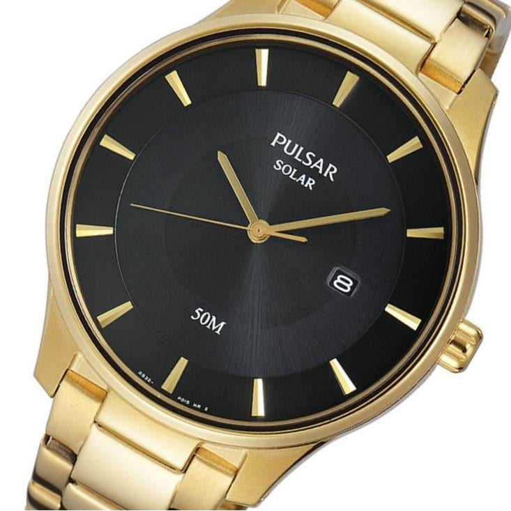 Pulsar Solar Powered Gold Stainless Steel Men's Watch -  PX3102X