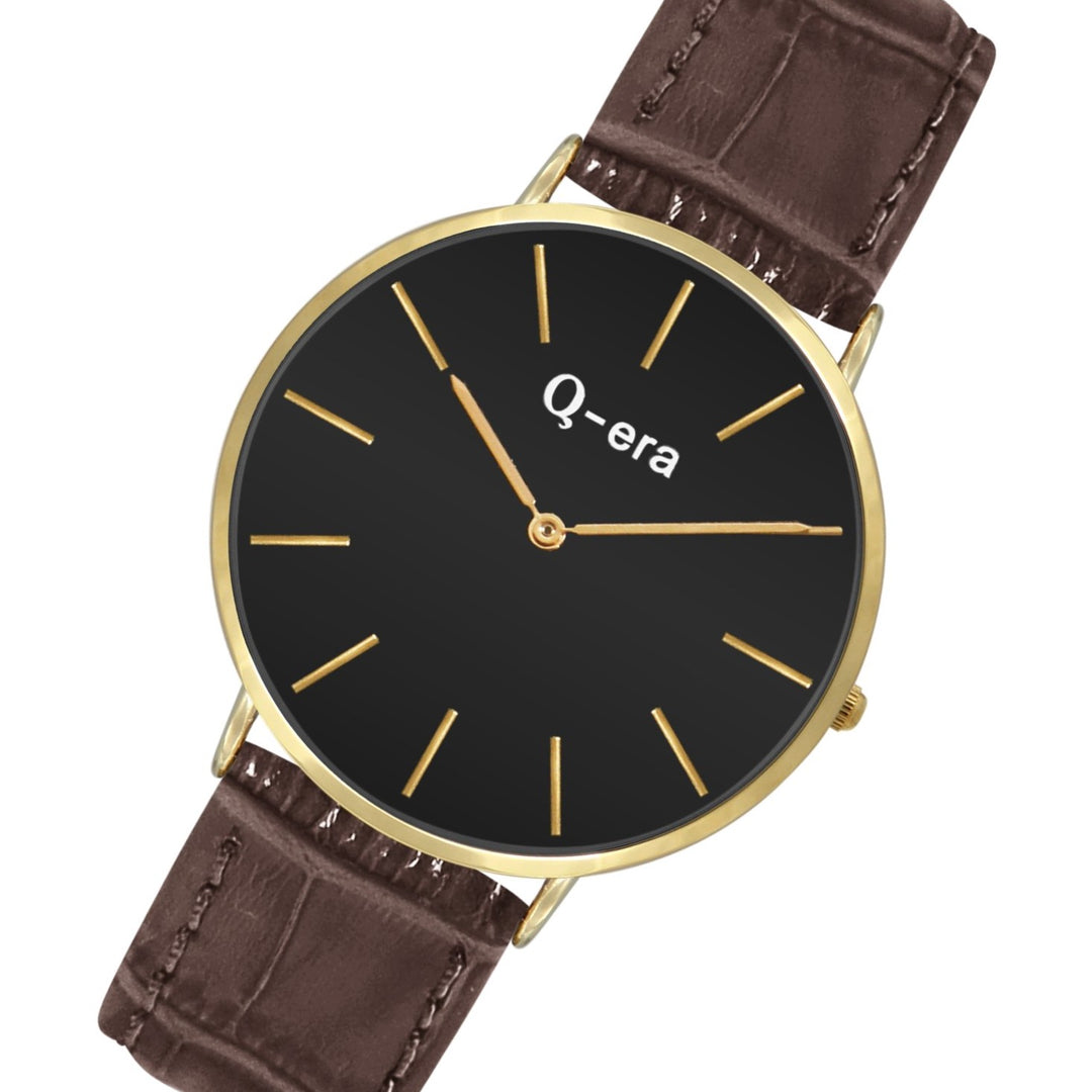 Q-era Brown Leather Women's Watch - QV2804-1