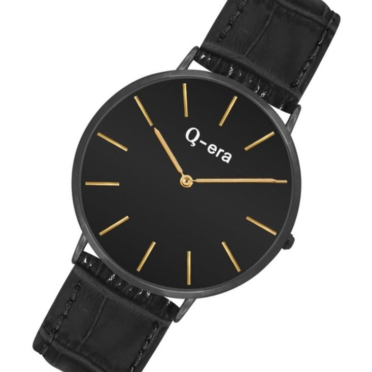 Q-era Black Leather Women's Watch - QV2804-2