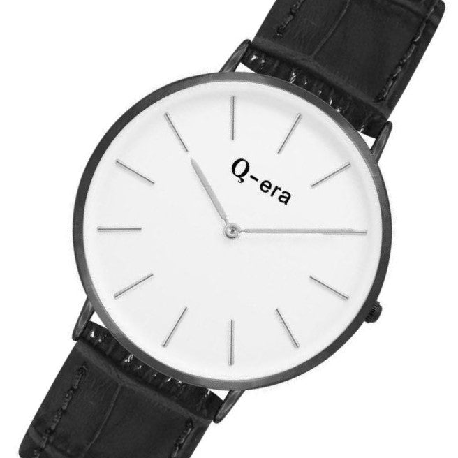 Q-era Black Leather Women's Watch - QV2804-3