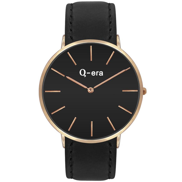 Q-Era Black Leather Men's Watch - QV2806-3