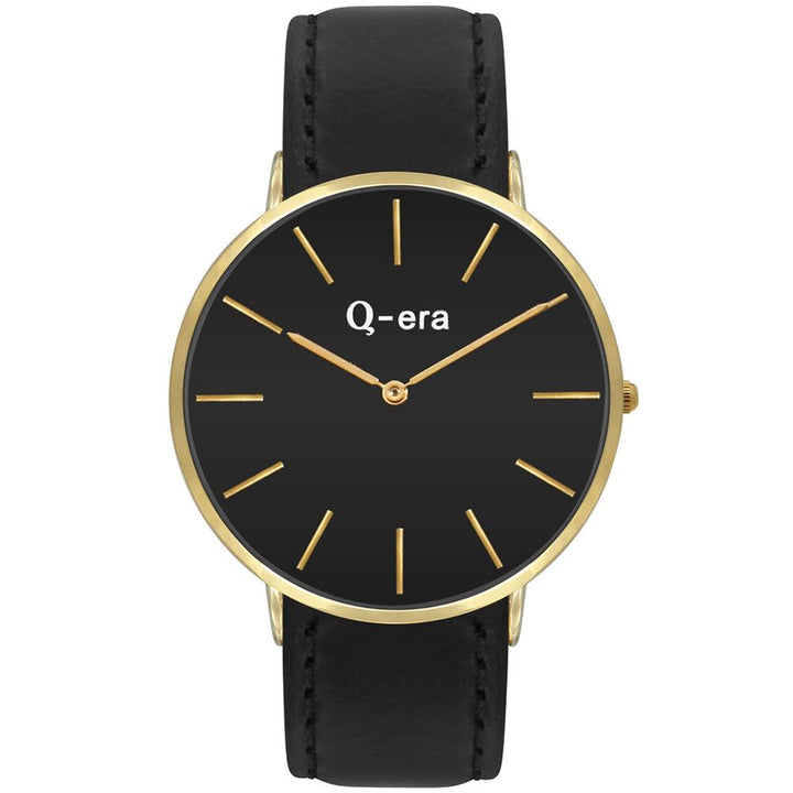 Q-Era Black Leather Men's Watch - QV2806-5