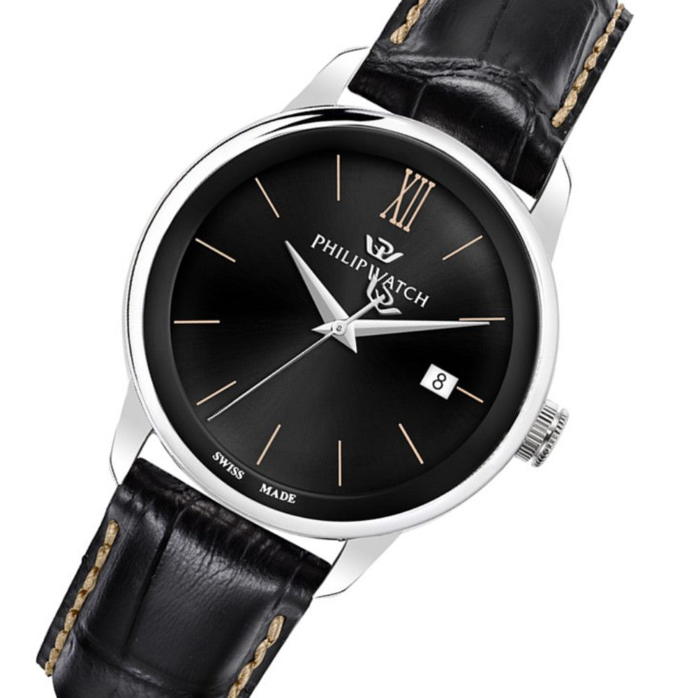 Philip Anniversary Black Leather Men's Swiss Made Watch - R8251150004
